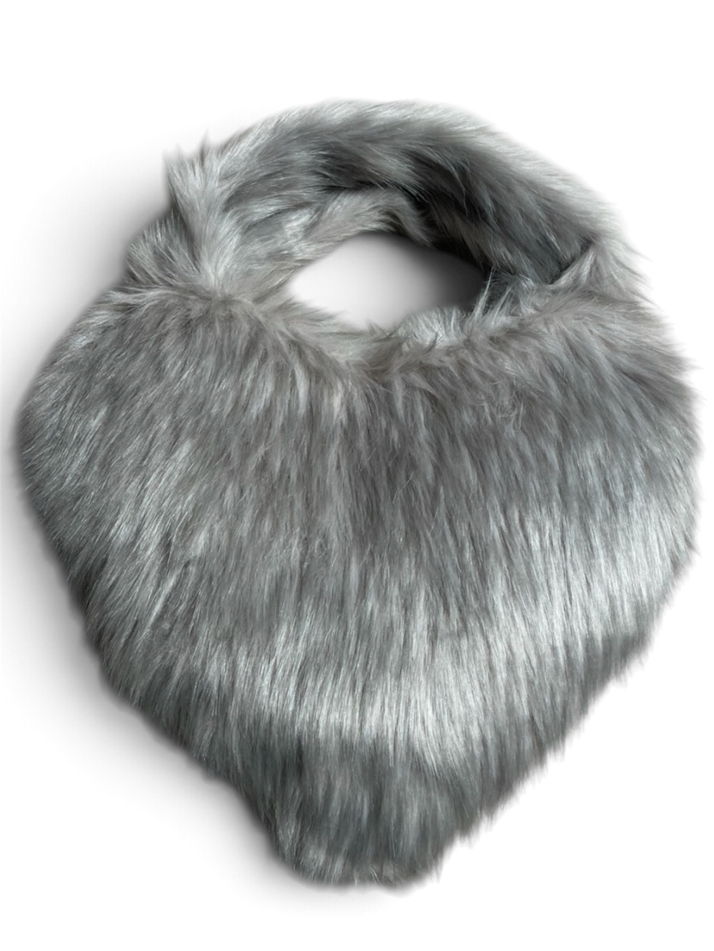 Stunning NAYR Studio Oversized Heart Bag Silver Gray Faux Fur NWOT